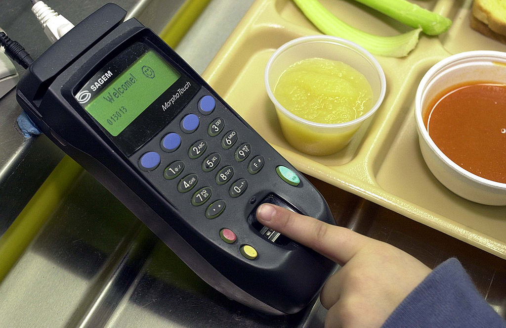 File - Students buy their lunch with their scanned fingerprints in Pennsylvania. (Photo by William ...