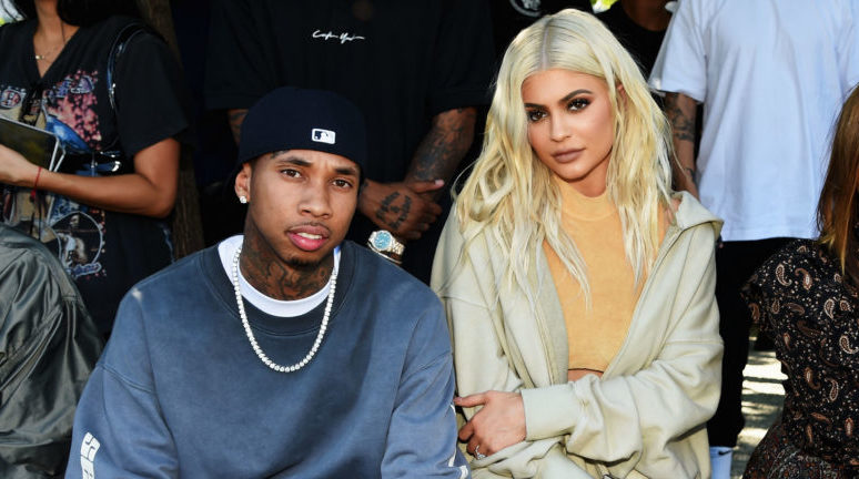 NEW YORK, NY - SEPTEMBER 07: (L-R) Tyga, Kylie Jenner, Carine Roitfeld and Pharrell Williams attend...