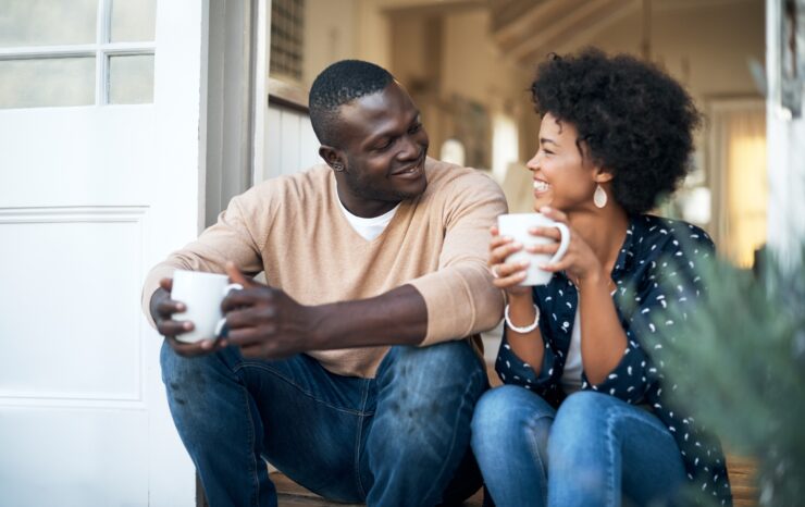 offline activities - couple sitting on porch
